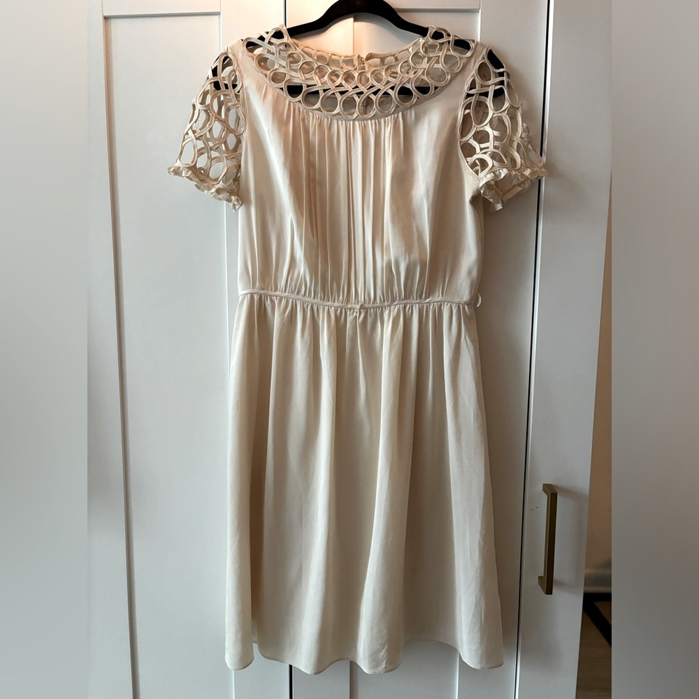 Cream M60 cap sleeve dress